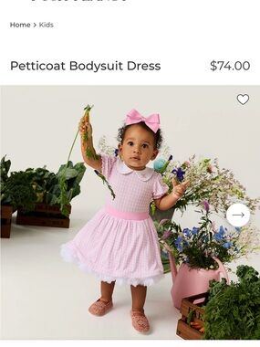 Posh Peanut Pink Gingham Petticoat Bodysuit Dress
